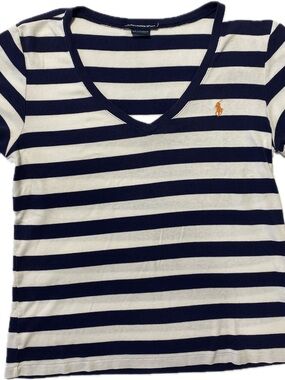 Ralph Lauren Sport Blue & White Striped Tee